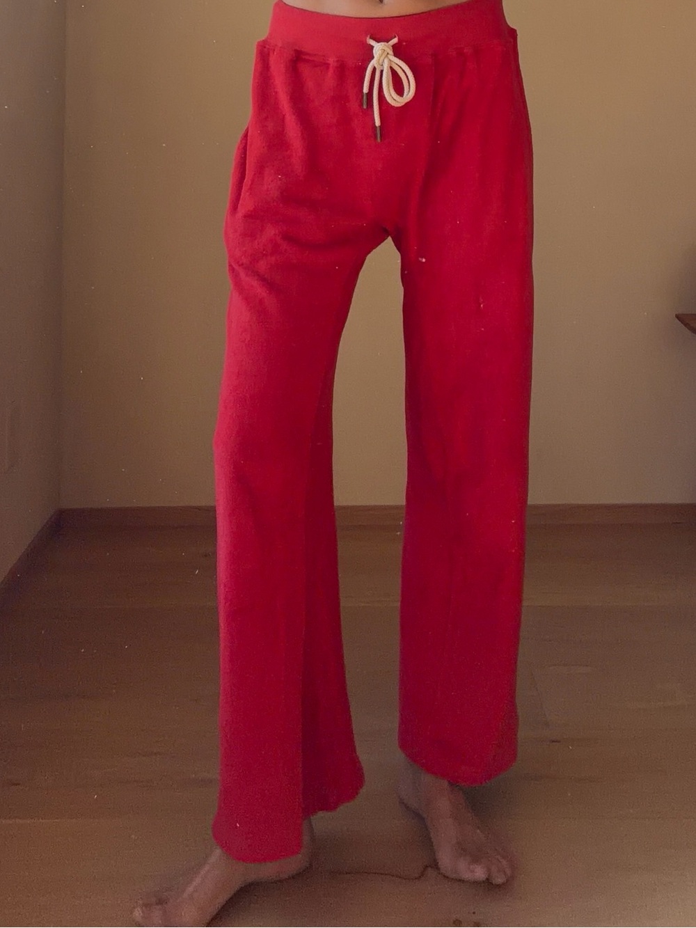 THE GREAT. Red Drawstring Track Pants for Women